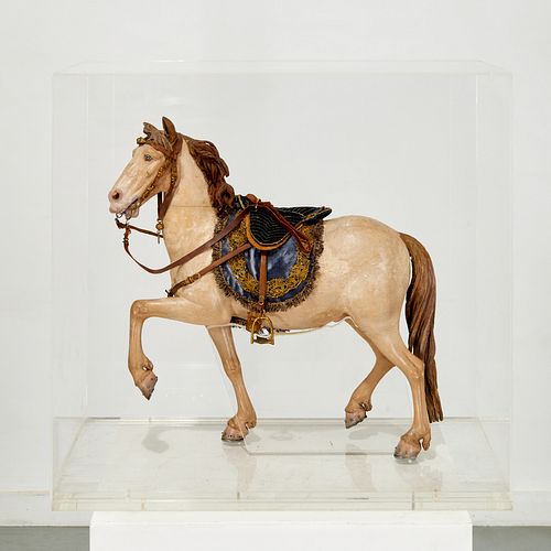 Large Neapolitan polychromed model of a horse