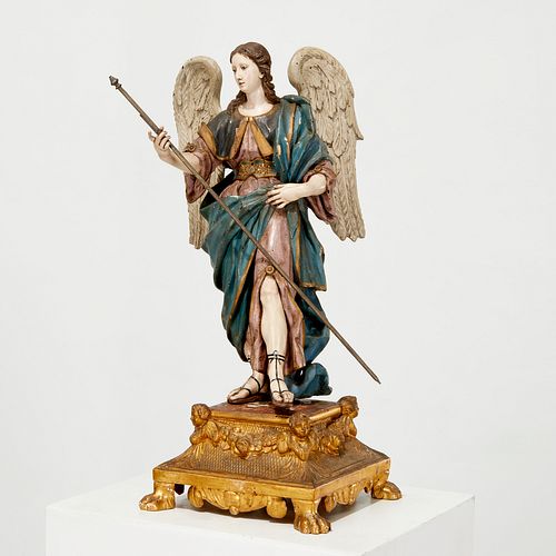 Large Italian model of the Archangel Raphael