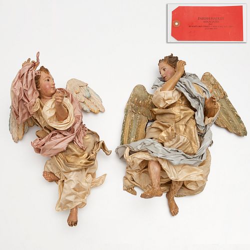 (2) Large Neapolitan angel creche