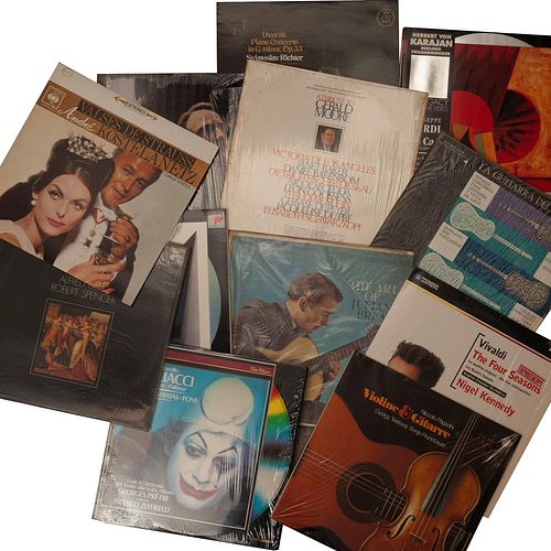 LOTE DE DISCOS LP SIGLO XX  Música Orquestal: Dvorak, Verdi, Haydn, entre otros Detalles de conservación Piezas: 12