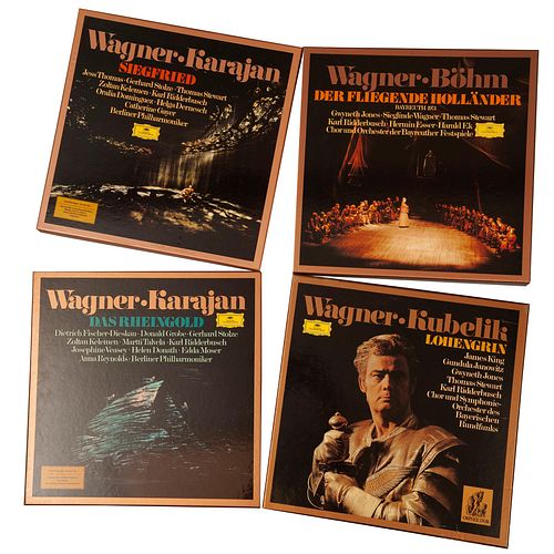 LOTE DE DISCOS LP SIGLO XX  Grandes obras de Wagner Detalles de conservación Piezas: 4