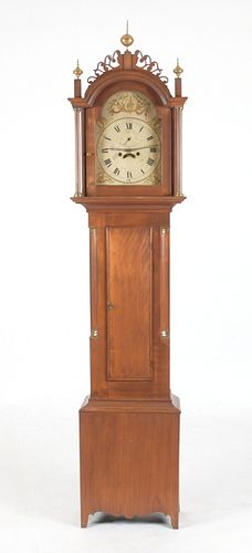 New England Federal Walnut Tall Case Clock