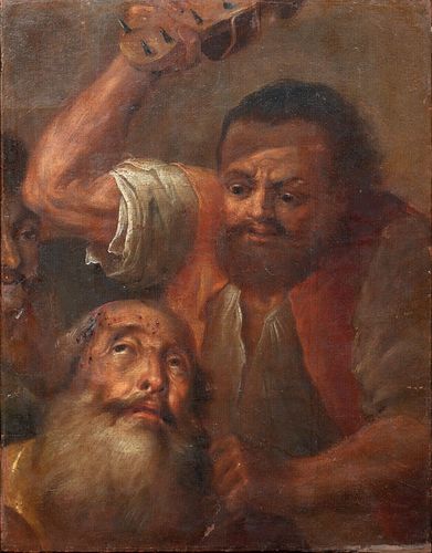  A BEARDED MAN TORTURED OIL PAINTING