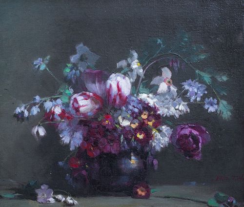  STILL LIFE OF FLOWERS IN MAY OIL PAINTING