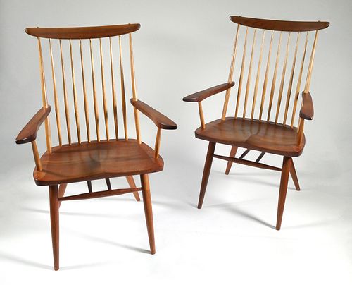 Pair of NAKASHIMA New Dining Arm Chairs
