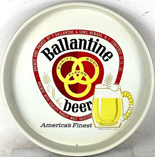 1967 Ballantine Beer 13 inch tray Newark New Jersey
