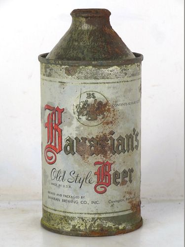1950 Bavarian's Old Style Beer 12oz 151-03.1 High Profile Cone Top Covington Kentucky