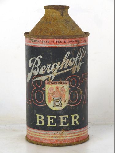 1946 Berghoff 1887 Beer 12oz 151-24 High Profile Cone Top Fort Wayne Indiana
