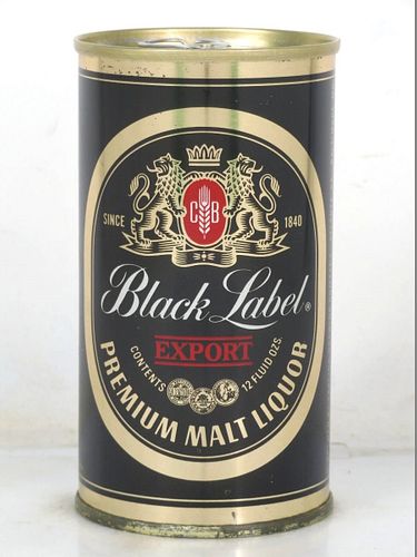 1972 Black Label Export Malt Liquor 12oz T42-06 Ring Top Natick Massachusetts