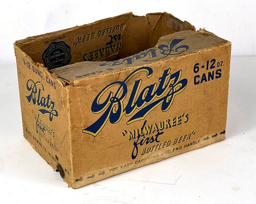 1949 Blatz Beer Six-Pack Can Box Milwaukee Wisconsin