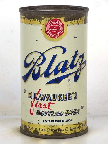 1950 Blatz Beer 12oz 39-10v2.2b Flat Top Milwaukee Wisconsin