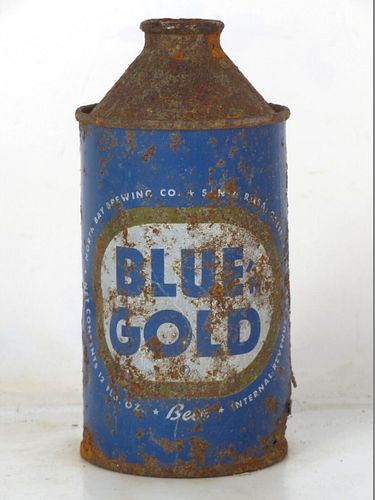 1948 Blue 'n Gold Beer 12oz 163-15 High Profile Cone Top Santa Rosa California