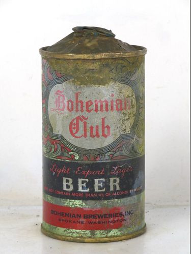 1937 Bohemian Club Beer 12oz 154-06.1 Low Profile Cone Top Spokane Washington
