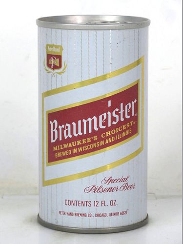 1974 Braumeister Beer 12oz T45-11 Ring Top Chicago Illinois