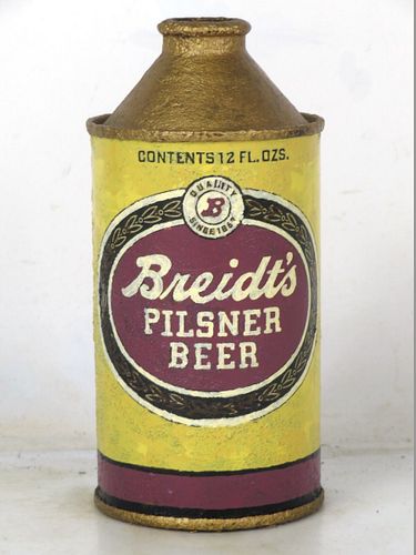 1948 Breidt's Pilsner Beer 12oz Repainted 154-18 High Profile Cone Top Elizabeth New Jersey