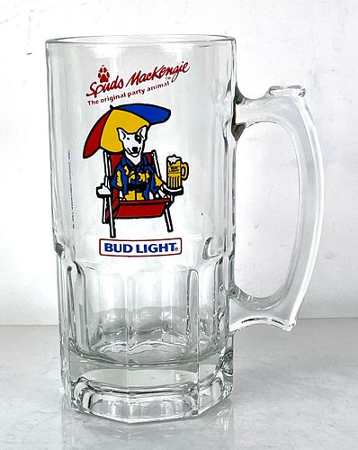1987 Bud Light Spuds Mackenzie Glass 1 Liter Mug Saint Louis Missouri