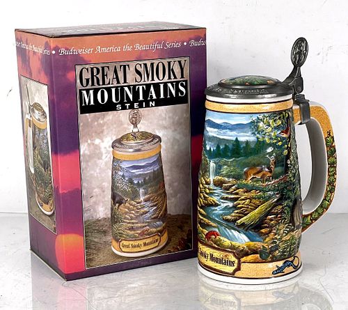 1997 Budweiser America the Beautiful "Great Smoky Mountains" 8½ Inch CS297 Stein Saint Louis Missouri