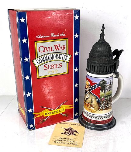 1993 Budweiser Civil War "General Robert E. Lee" CS188 Stein Saint Louis Missouri