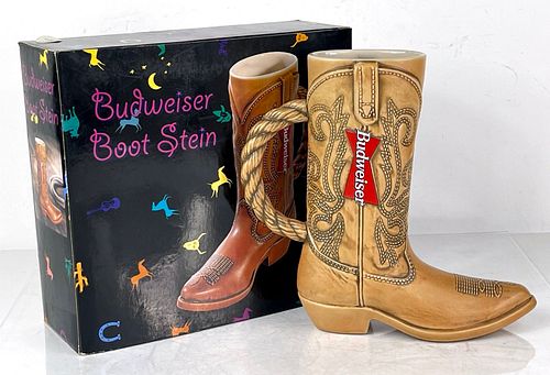 1994 Budweiser Cowboy Boot (brown) 8¼ Inch CS251 Stein Saint Louis Missouri
