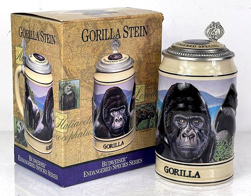 1996 Budweiser Endangered Species "Gorilla" 6½ Inch CS283 Stein Saint Louis Missouri