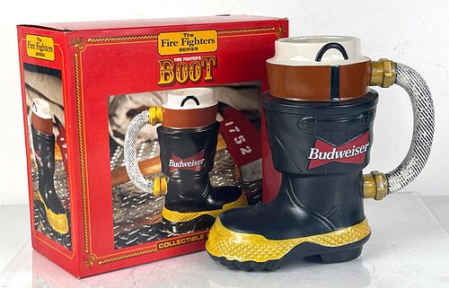 1997 Budweiser Fire Fighters Boot 8½ Inch CS321 Stein Saint Louis Missouri