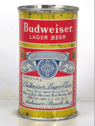 1952 Budweiser Lager Beer 12oz 44-08 Flat Top Saint Louis Missouri