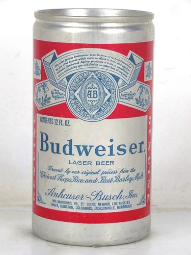 1976 Budweiser Lager Beer (no silver) 12oz T49-36V Ring Top Williamsburg Virginia