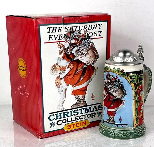 1997 Budweiser Saturday Evening Post Christmas 8 Inch GL13 Stein Saint Louis Missouri