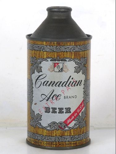 1952 Canadian Ace Beer 12oz 156-13 High Profile Cone Top Chicago Illinois