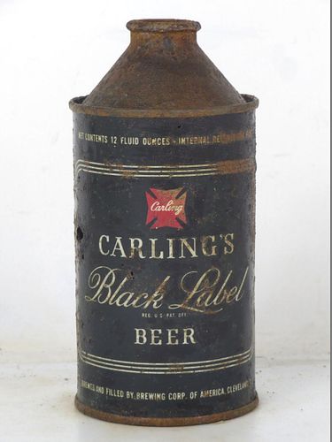 1947 Carling's Black Label 12oz 156-29.1b High Profile Cone Top Cleveland Ohio