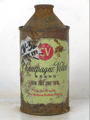 1952 Champagne Velvet Beer 12oz 157-12 High Profile Cone Top Terre Haute Indiana