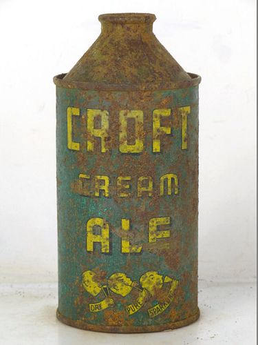 1946 Croft Cream Ale 12oz 158-20 High Profile Cone Top Boston Massachusetts
