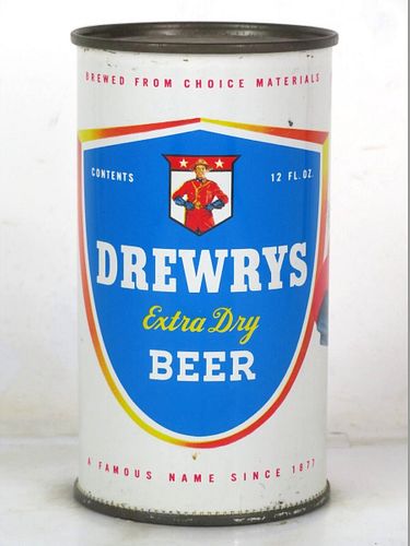 1958 Drewry's Extra Dry Beer 12oz 55-19.2 Flat Top Chicago Illinois