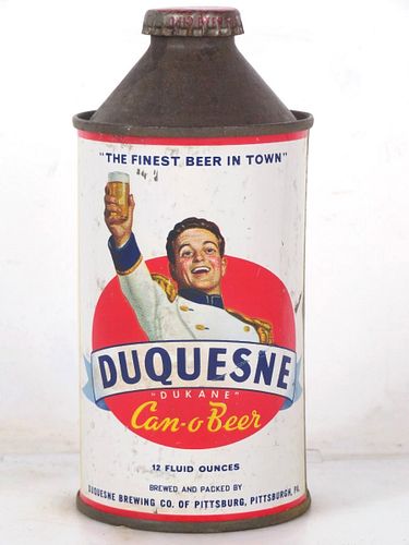 1952 Duquesne Beer 12oz 160-01.2a High Profile Cone Top Pittsburgh Pennsylvania