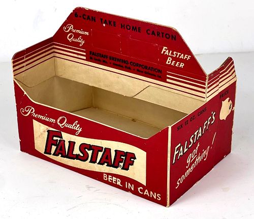 1947 Falstaff Beer (cone top) 12oz Six-Pack Can Box Saint Louis Missouri