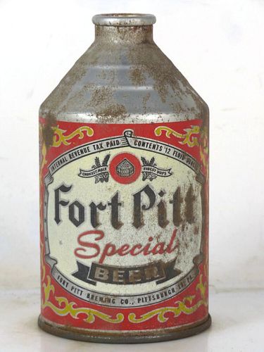 1946 Fort Pitt Special Beer 12oz 194-11 Crowntainer Sharpsburg Pennsylvania