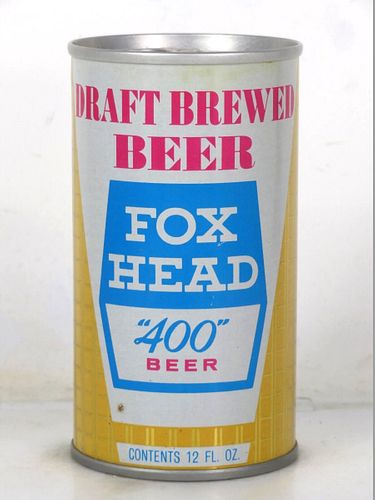 1975 Fox Head "400" Beer 12oz T66-04 Ring Top Hammonton New Jersey