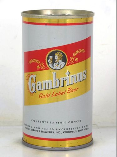 1969 Gambrinus Gold Label Beer 12oz T67-03 Ring Top Columbus Ohio