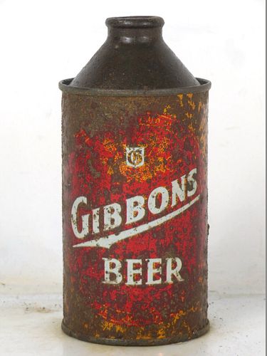 1950 Gibbons Beer 12oz 164-27 High Profile Cone Top Wilkes-Barre Pennsylvania