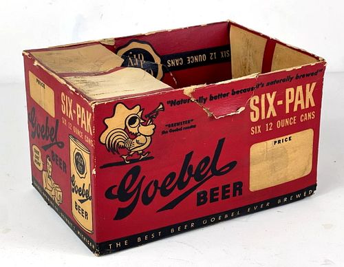1954 Goebel Beer 12oz Six-Pack Can Box Detroit Michigan