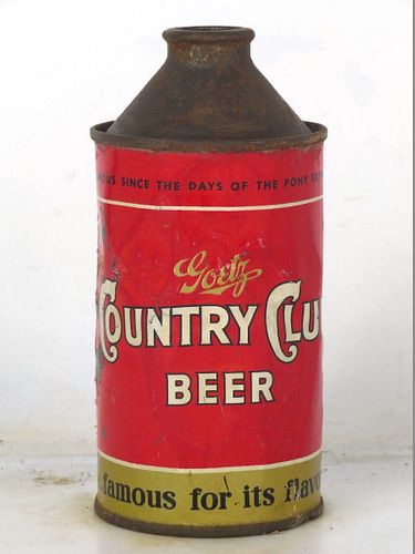 1953 Goetz Country Club Beer 12oz 165-19 High Profile Cone Top St. Joseph Missouri