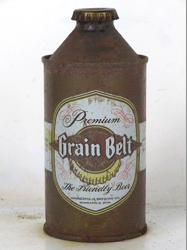 1950 Grain Belt Premium Beer 12oz 167-13 High Profile Cone Top Minneapolis Minnesota