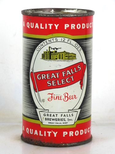 1952 Great Falls Select Beer 12oz 74-22 Flat Top Great Falls Montana