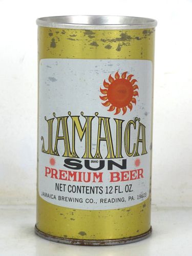 1966 Jamaica Sun Premium Beer 12oz T82-26 Ring Top Reading Pennsylvania