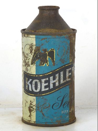 1956 Koehler Select Beer 12oz 171-27 High Profile Cone Top Erie Pennsylvania