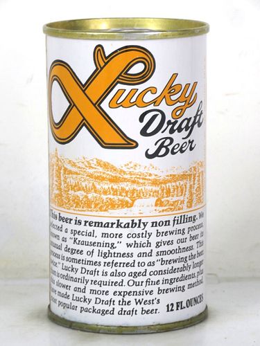 1970 Lucky Draft Beer 12oz T89-34.7 Ring Top San Francisco California