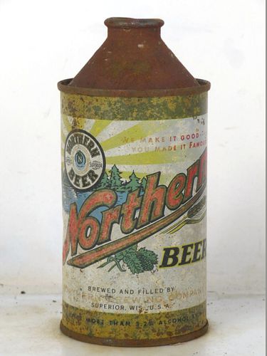 1950 Northern Beer 12oz 175-18 High Profile Cone Top Superior Wisconsin