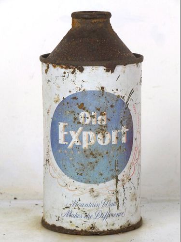 1953 Old Export Brand Beer 12oz 176-13 High Profile Cone Top Cumberland Maryland