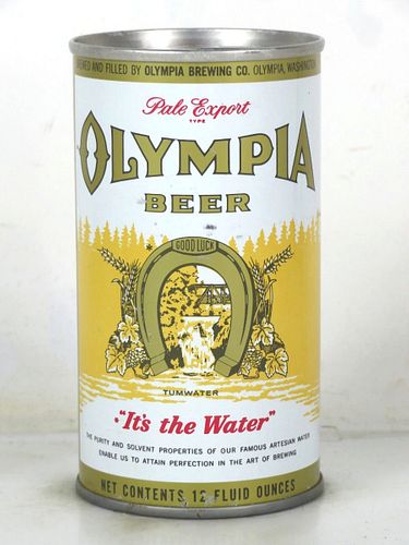 1969 Olympia Beer 12oz T104-12.2a Ring Top Tumwater Washington