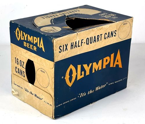 1961 Olympia Beer 16oz One Pint Six-Pack Can Box Tumwater Washington
